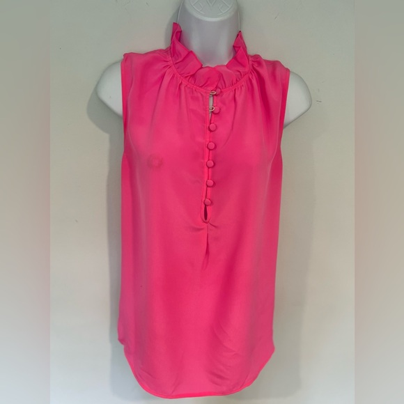 Lilly Pulitzer ⭐️SAMPLE⭐️ruffles Silk luxurious Top🔥RARE🔥 - Picture 4 of 14